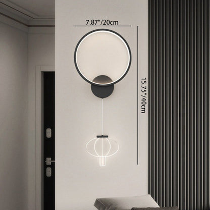 Iron Circle Ring Acrylic Lantern LED Wall Sconce Lamp