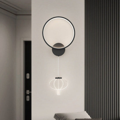 Iron Circle Ring Acrylic Lantern LED Wall Sconce Lamp