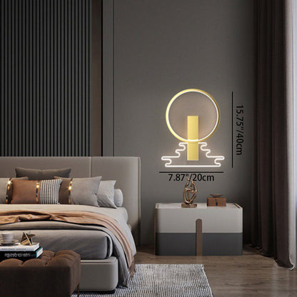 Iron Circle Ring Acrylic Lantern LED Wall Sconce Lamp