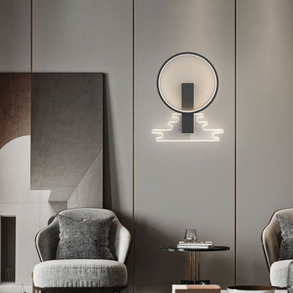 Iron Circle Ring Acrylic Lantern LED Wall Sconce Lamp