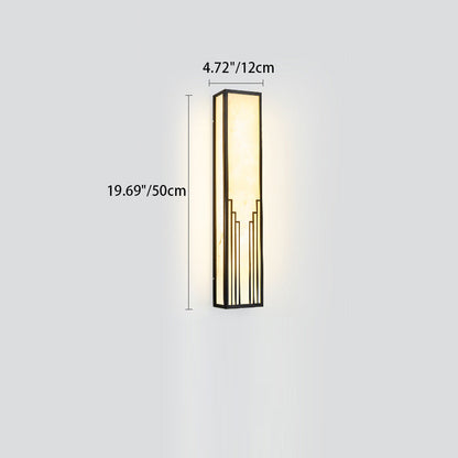 Chinese Imitation Marble Shade LED Outdoor Wall Sconce Lamp