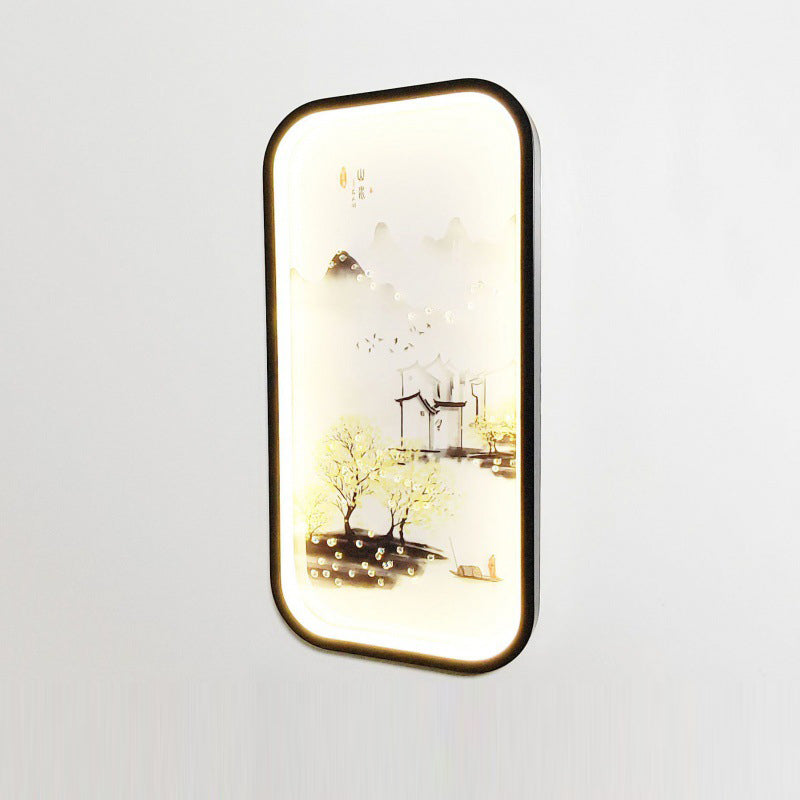 Chinese Leaf Plum Blossom Iron Acrylic LED Wall Sconce Lamp