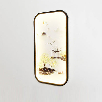 Chinese Leaf Plum Blossom Iron Acrylic LED Wall Sconce Lamp