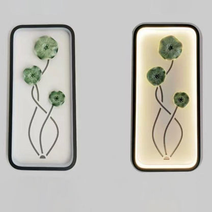 Chinese Leaf Plum Blossom Iron Acrylic LED Wall Sconce Lamp