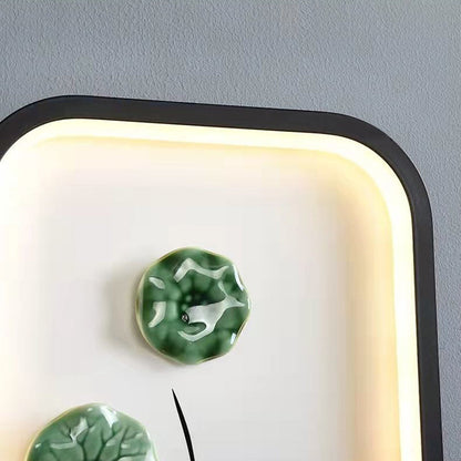 Chinese Leaf Plum Blossom Iron Acrylic LED Wall Sconce Lamp