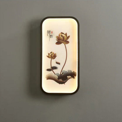 Chinese Leaf Plum Blossom Iron Acrylic LED Wall Sconce Lamp