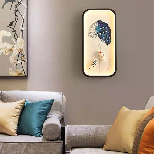 Chinese Leaf Plum Blossom Iron Acrylic LED Wall Sconce Lamp