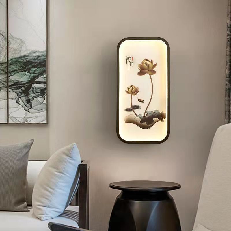 Chinese Leaf Plum Blossom Iron Acrylic LED Wall Sconce Lamp