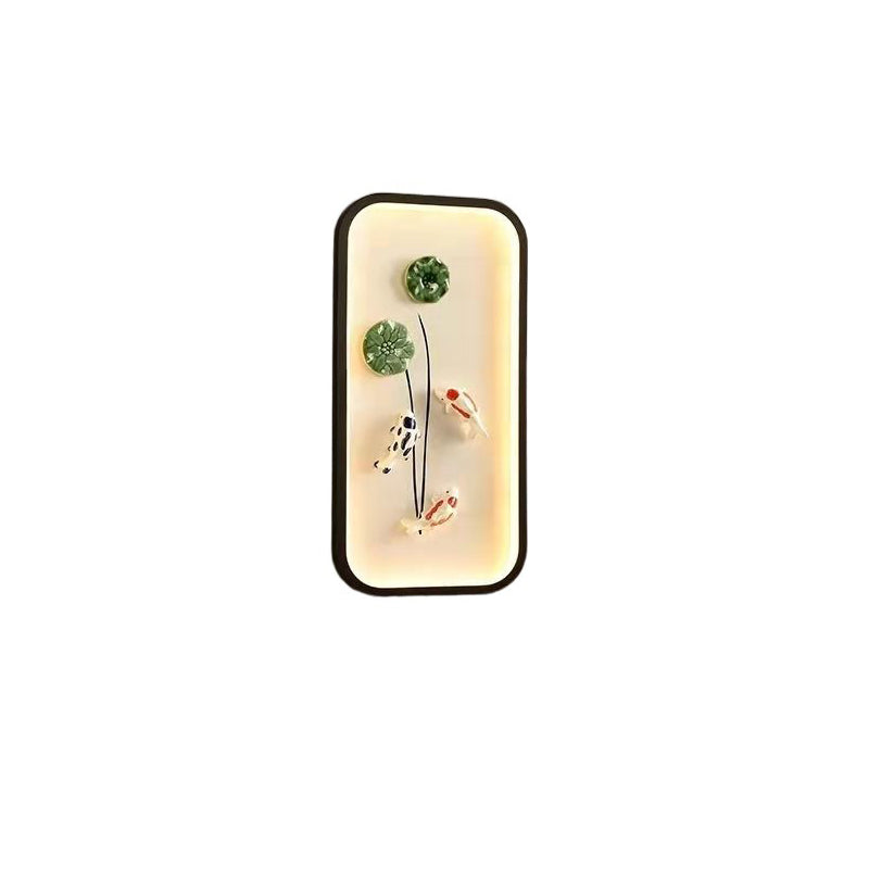 Chinese Leaf Plum Blossom Iron Acrylic LED Wall Sconce Lamp