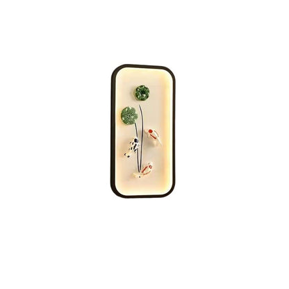 Chinese Leaf Plum Blossom Iron Acrylic LED Wall Sconce Lamp