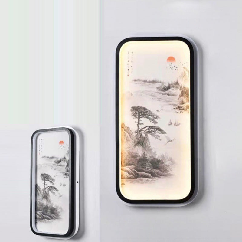 Chinese Leaf Plum Blossom Iron Acrylic LED Wall Sconce Lamp