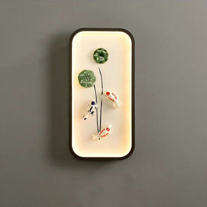 Chinese Leaf Plum Blossom Iron Acrylic LED Wall Sconce Lamp