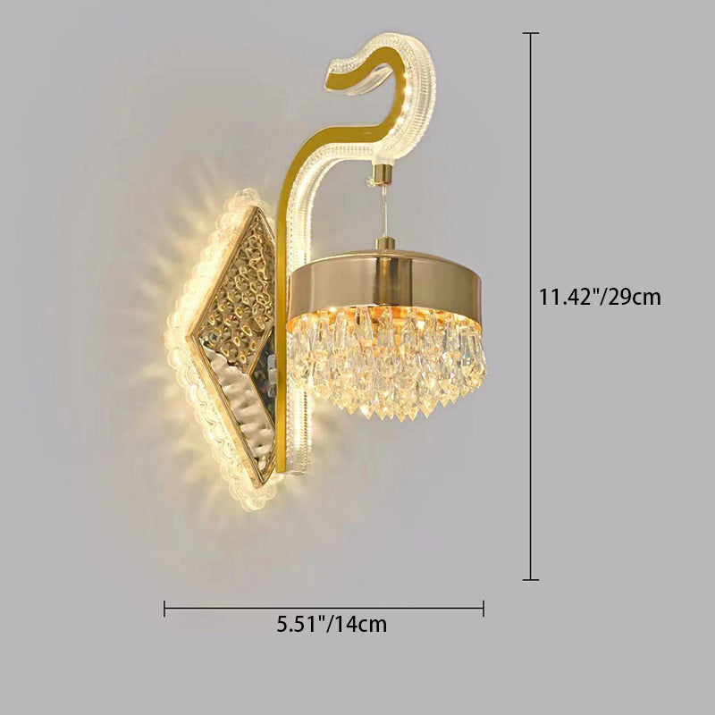 Luxury Curved Crystal Acrylic LED Wall Sconce Lamp
