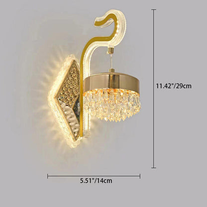 Luxury Curved Crystal Acrylic LED Wall Sconce Lamp