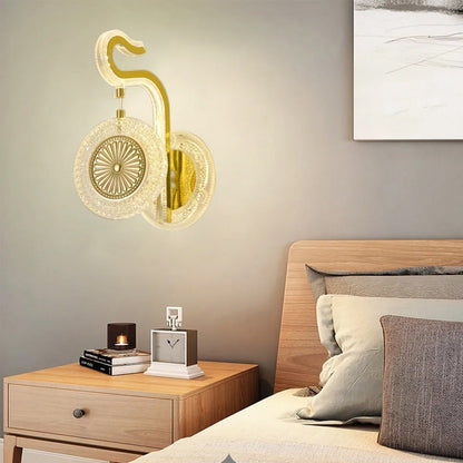 Luxury Curved Crystal Acrylic LED Wall Sconce Lamp