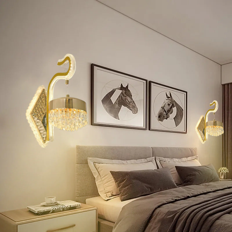 Luxury Curved Crystal Acrylic LED Wall Sconce Lamp