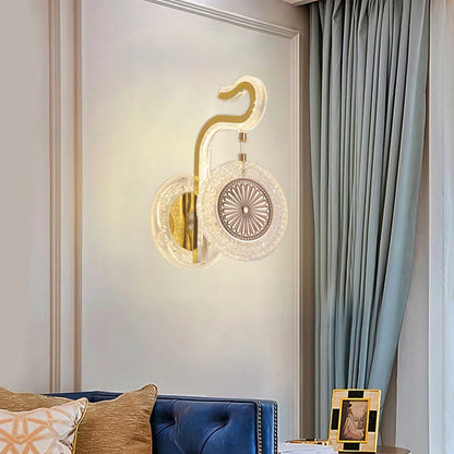 Luxury Curved Crystal Acrylic LED Wall Sconce Lamp