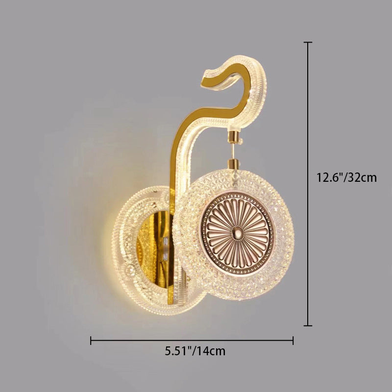 Luxury Curved Crystal Acrylic LED Wall Sconce Lamp