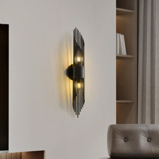 Luxury Full Copper Column Acrylic 2-Light Wall Sconce Lamp