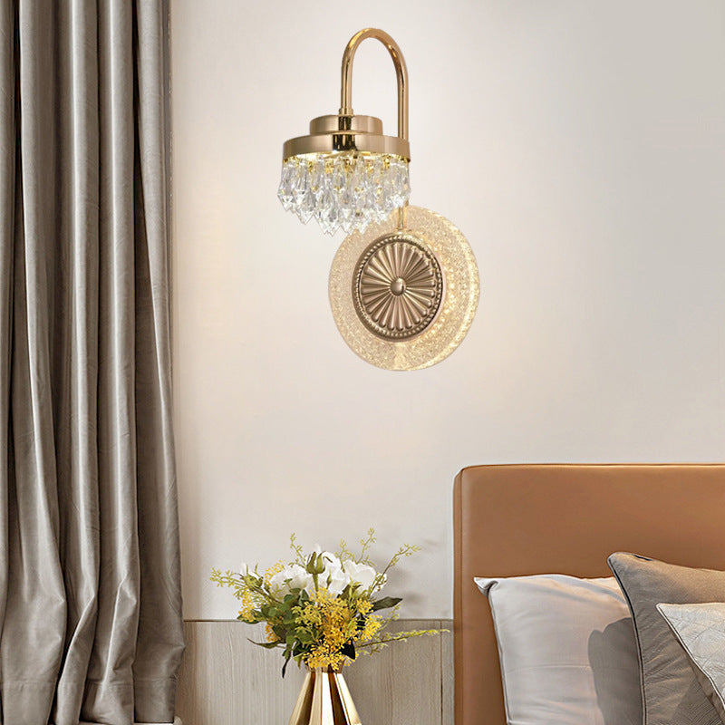 Luxury Round Crystal Acrylic LED Wall Sconce Lamp