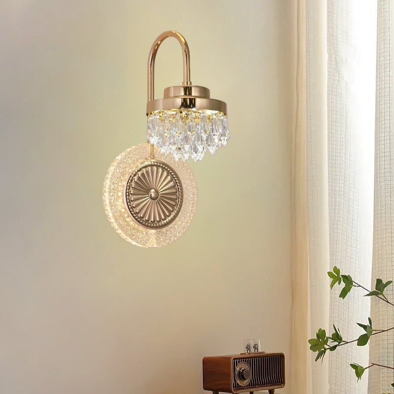 Luxury Round Crystal Acrylic LED Wall Sconce Lamp