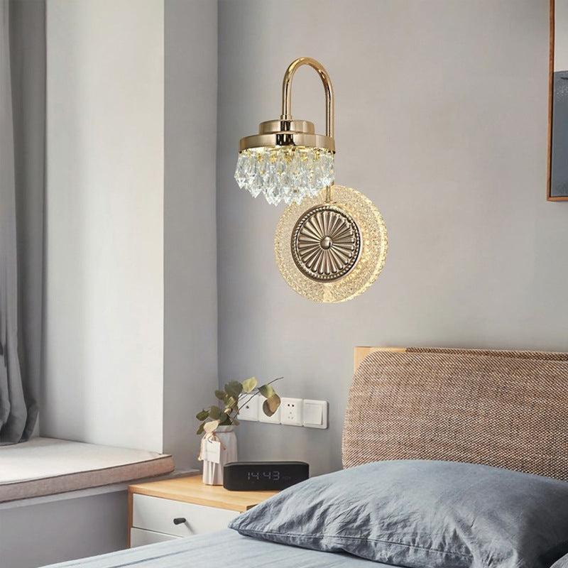 Luxury Round Crystal Acrylic LED Wall Sconce Lamp