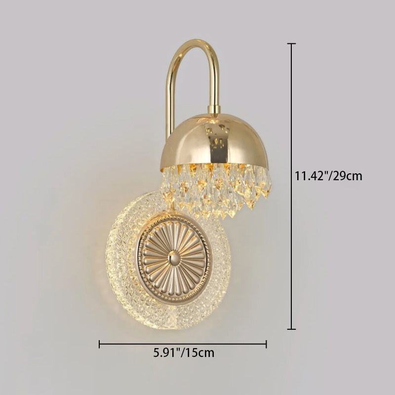Luxury Round Crystal Acrylic LED Wall Sconce Lamp
