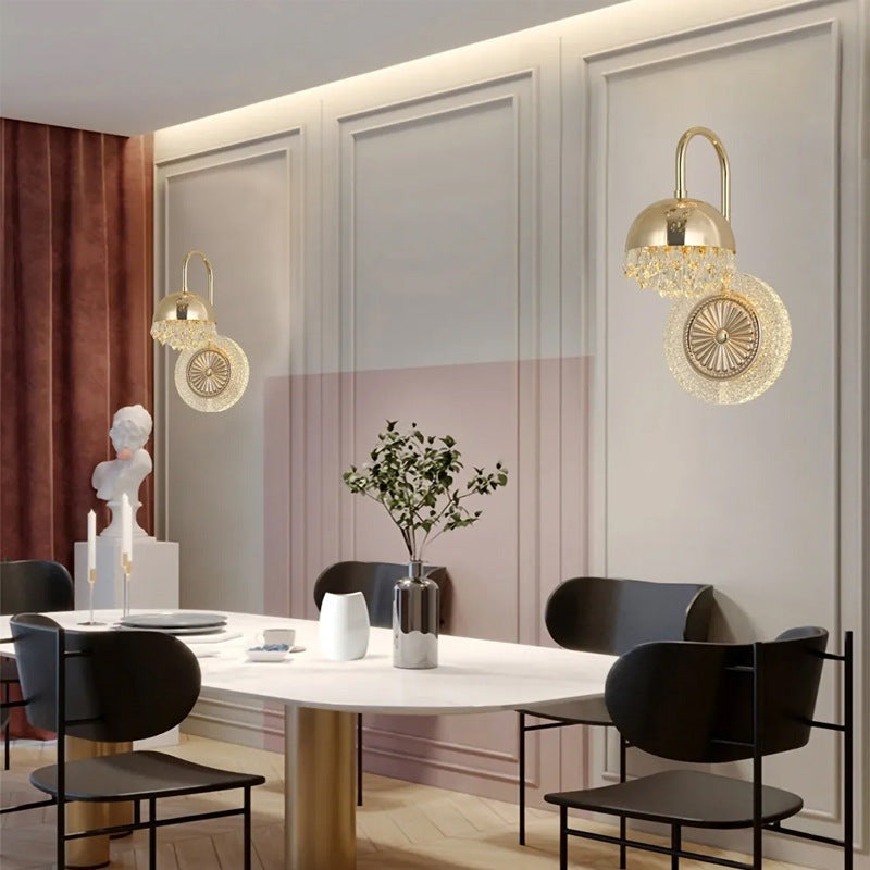 Luxury Round Crystal Acrylic LED Wall Sconce Lamp