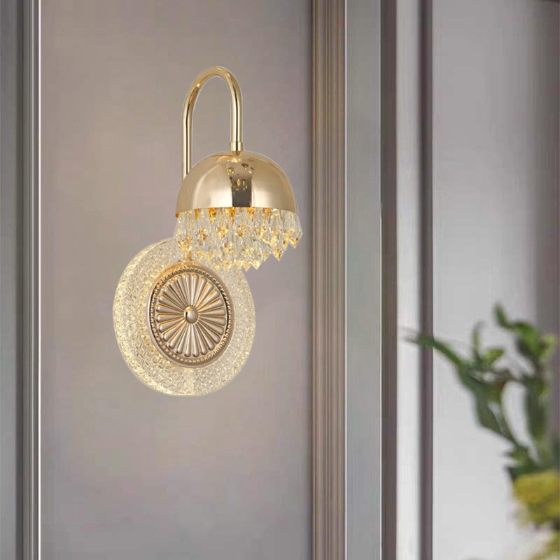 Luxury Round Crystal Acrylic LED Wall Sconce Lamp