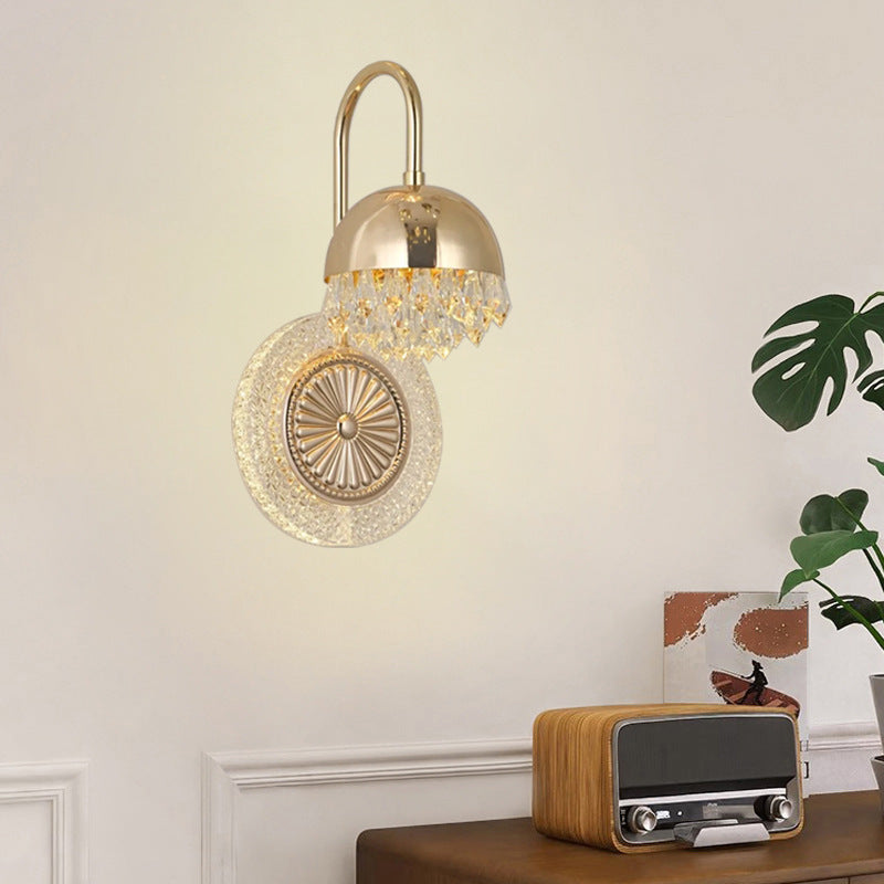 Luxury Round Crystal Acrylic LED Wall Sconce Lamp