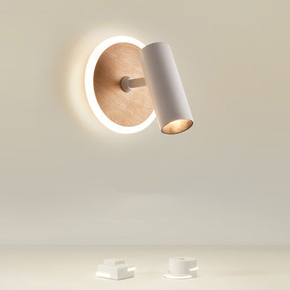 Iron Wood Grain Acrylic LED Spotlight Wall Sconce Lamp
