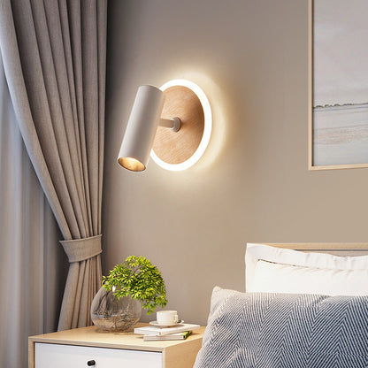 Iron Wood Grain Acrylic LED Spotlight Wall Sconce Lamp
