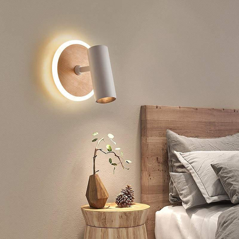 Iron Wood Grain Acrylic LED Spotlight Wall Sconce Lamp