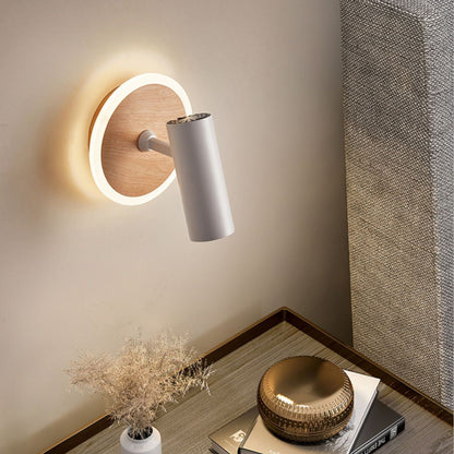Iron Wood Grain Acrylic LED Spotlight Wall Sconce Lamp