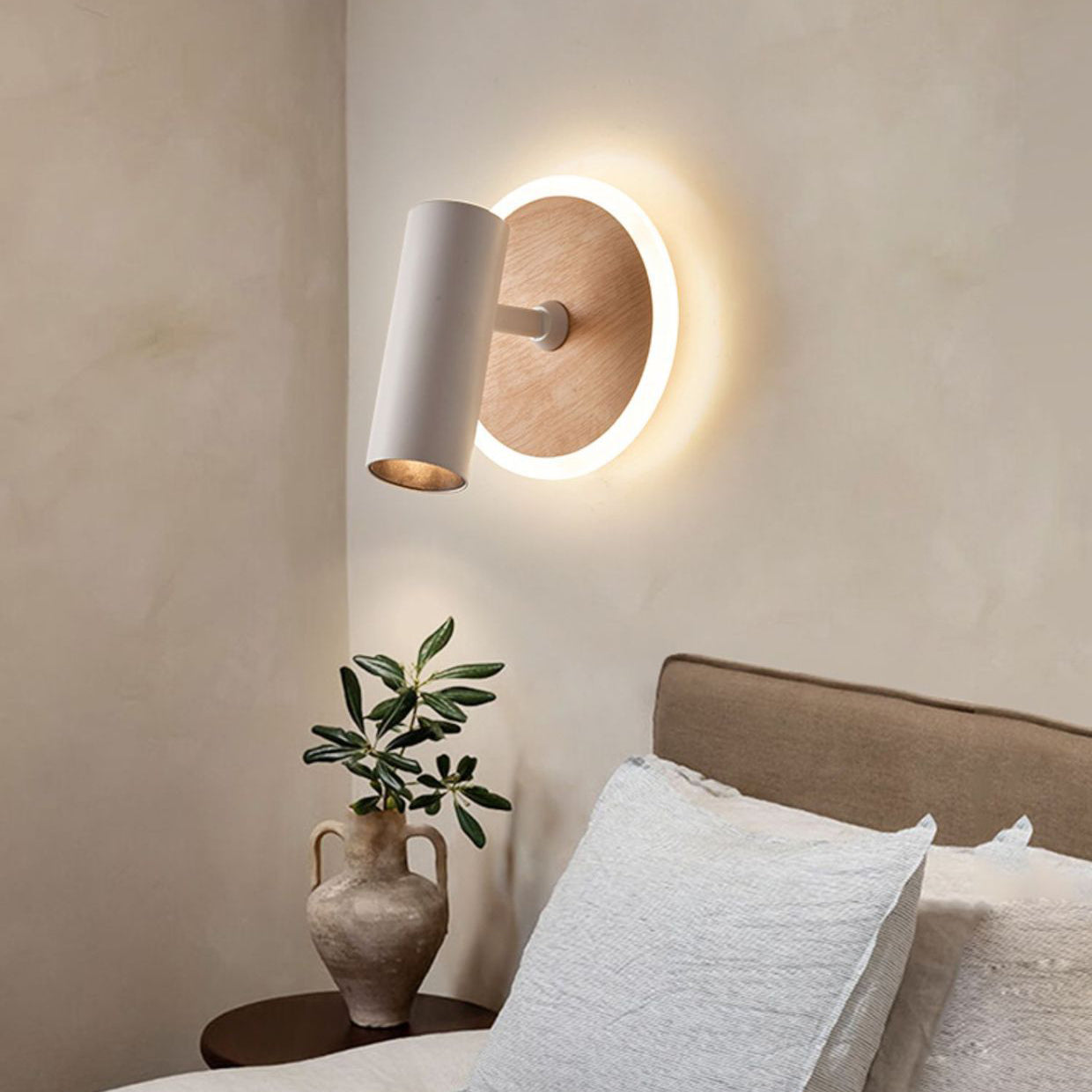 Iron Wood Grain Acrylic LED Spotlight Wall Sconce Lamp
