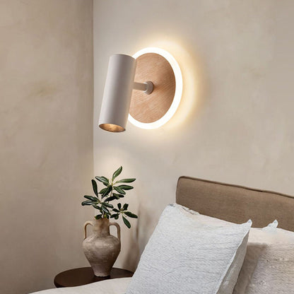 Iron Wood Grain Acrylic LED Spotlight Wall Sconce Lamp