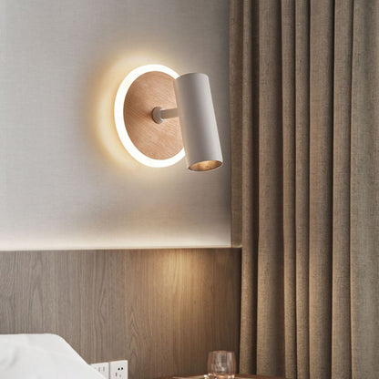 Iron Wood Grain Acrylic LED Spotlight Wall Sconce Lamp