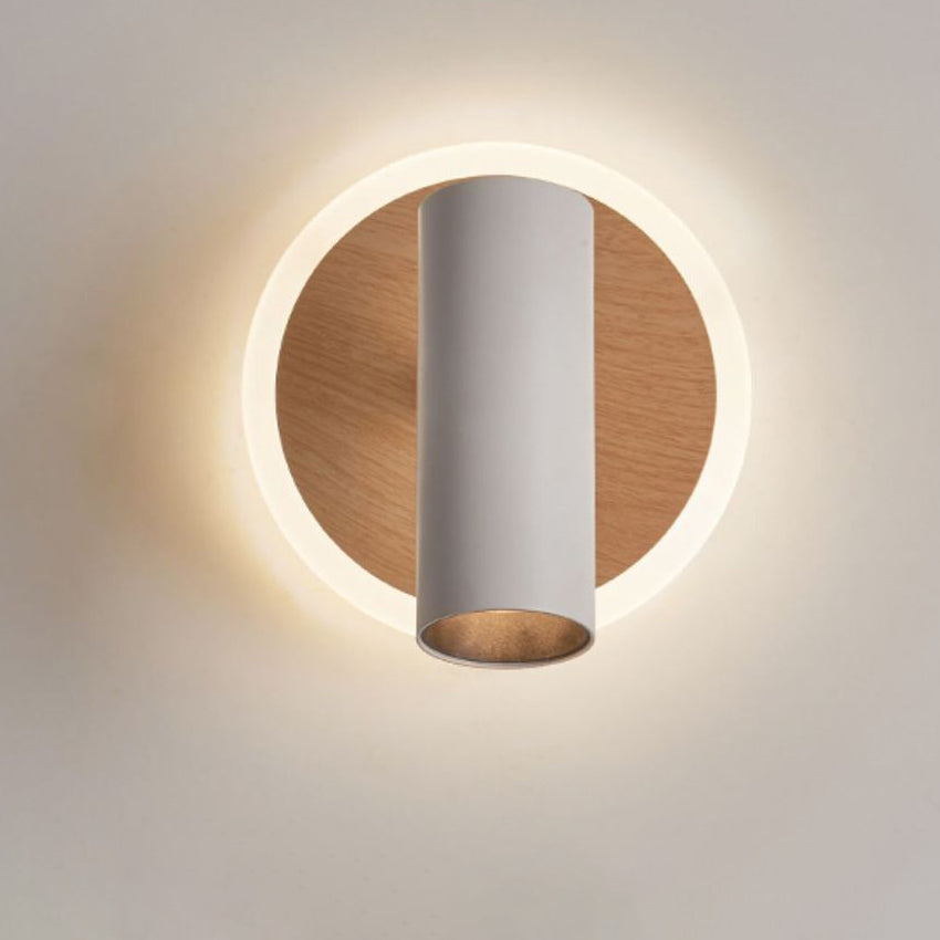 Iron Wood Grain Acrylic LED Spotlight Wall Sconce Lamp