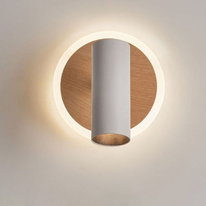 Iron Wood Grain Acrylic LED Spotlight Wall Sconce Lamp
