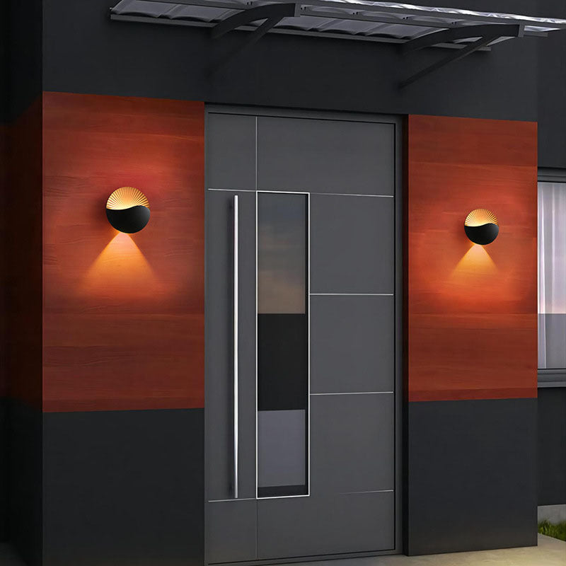Simplicity Aluminum PC Round LED Outdoor Wall Sconce Lamp