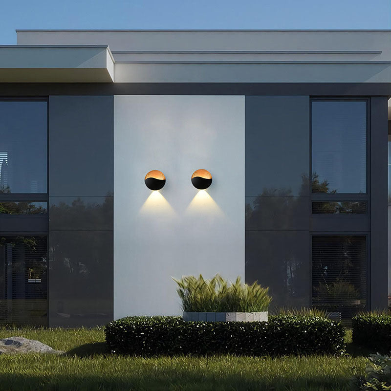 Simplicity Aluminum PC Round LED Outdoor Wall Sconce Lamp
