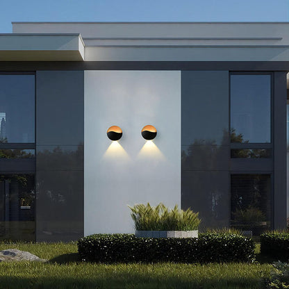 Simplicity Aluminum PC Round LED Outdoor Wall Sconce Lamp