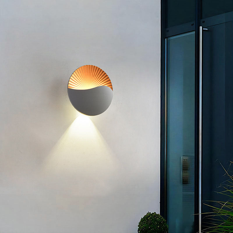 Simplicity Aluminum PC Round LED Outdoor Wall Sconce Lamp
