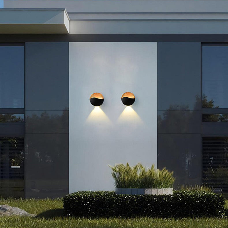 Simplicity Aluminum PC Round LED Outdoor Wall Sconce Lamp