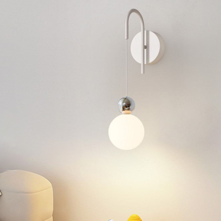Nordic Iron Glass Ball Shade 1-Light Wall Sconce Lamp