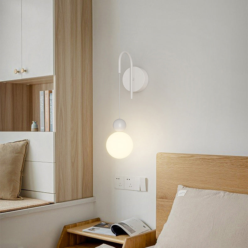 Nordic Iron Glass Ball Shade 1-Light Wall Sconce Lamp