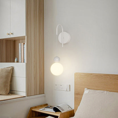 Nordic Iron Glass Ball Shade 1-Light Wall Sconce Lamp