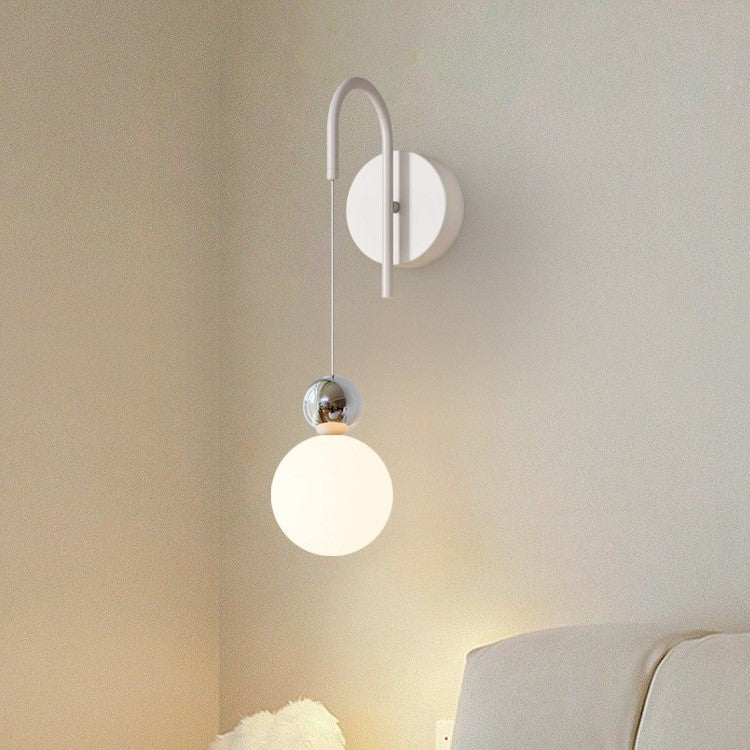 Nordic Iron Glass Ball Shade 1-Light Wall Sconce Lamp