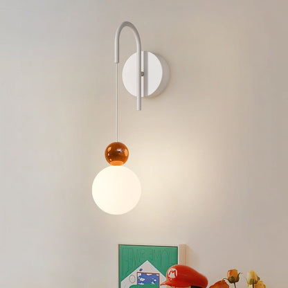 Nordic Iron Glass Ball Shade 1-Light Wall Sconce Lamp