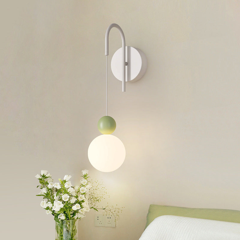 Nordic Iron Glass Ball Shade 1-Light Wall Sconce Lamp